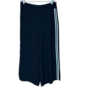 Express High Rise Cropped Black White Striped Side Career Culotte Pants 10 NWOT